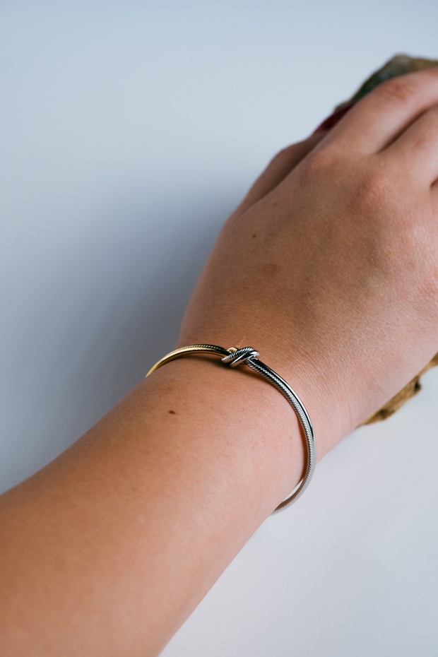 سوار رفيع ذو عقدتين بلونين - 3