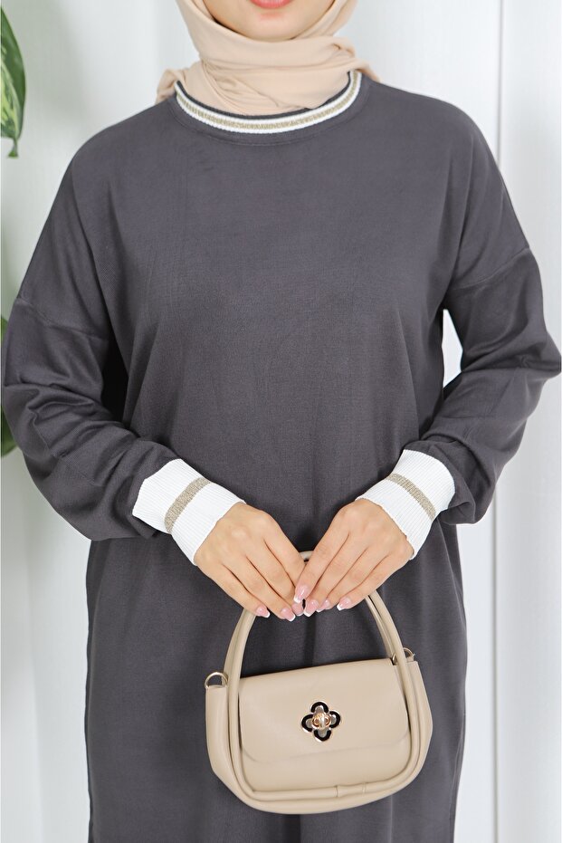 Sim Detaylı Merserize Tunik - 6