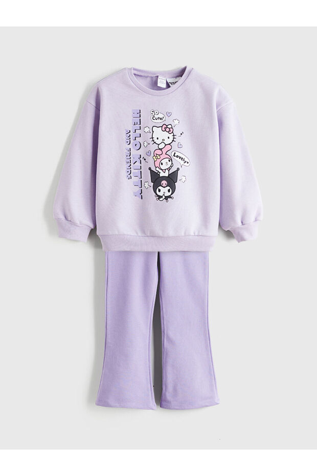 Hello Kitty Printed Girls' Sweatshirt and Leggings Pants