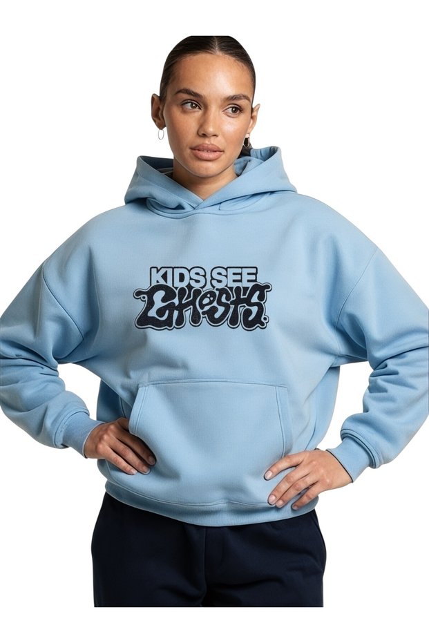 Unisex Ghosts Colorful Custom Printed Cotton Oversize Hooded Sweatshirt