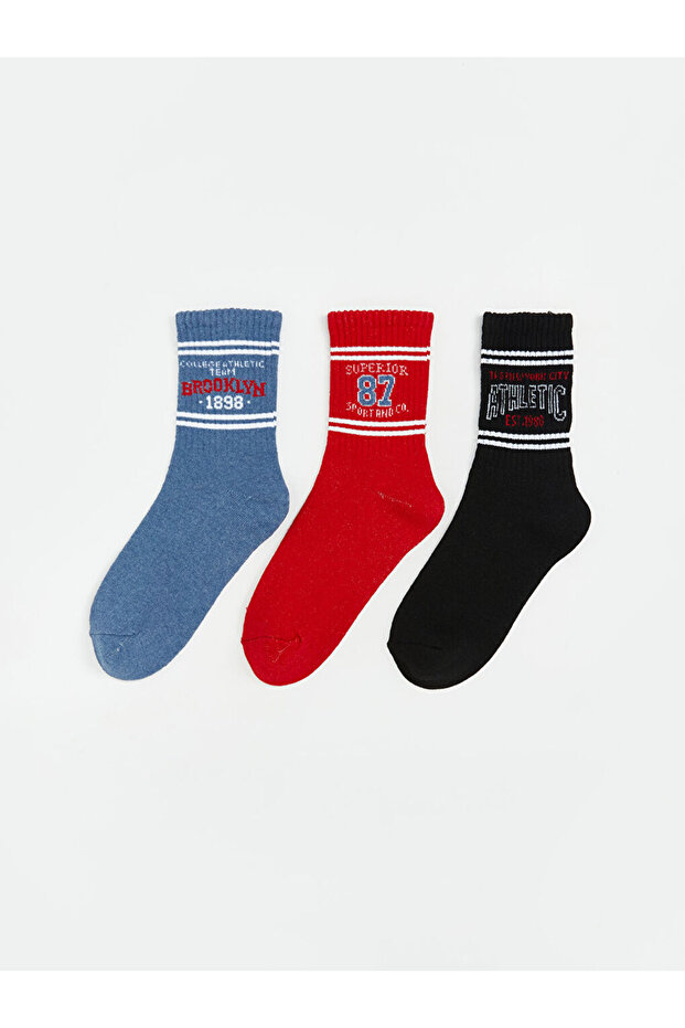 Create Your Style from Uzg Store |   Patterned Boy's Sock Socks 3-Piece - 1