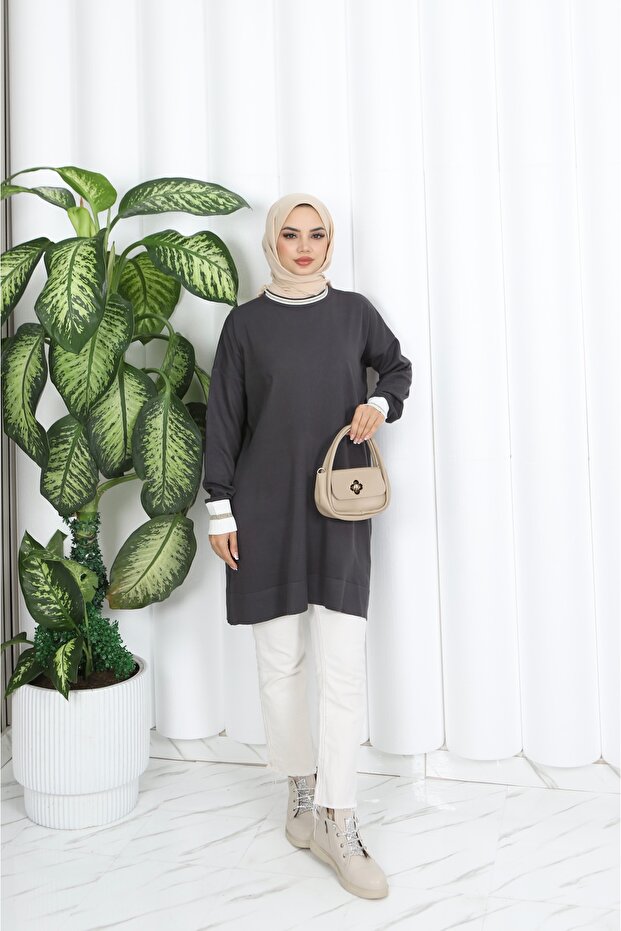 Sim Detaylı Merserize Tunik - 1