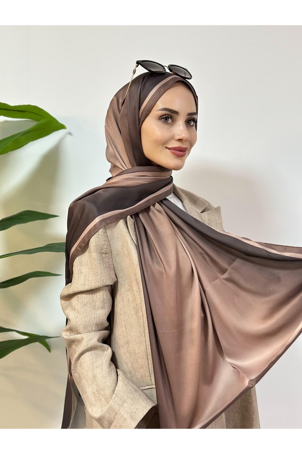 Modal Degrade Şal - Kahve - 1