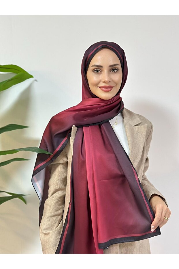 Modal Degrade Şal - Bordo - 3