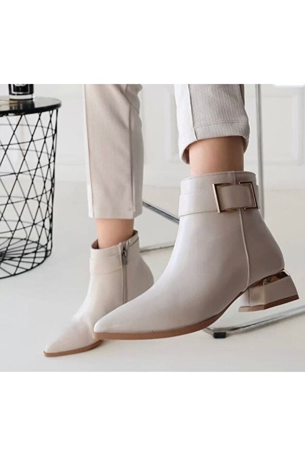 Women's Pointed Toe Boots with Side Buckle New Season