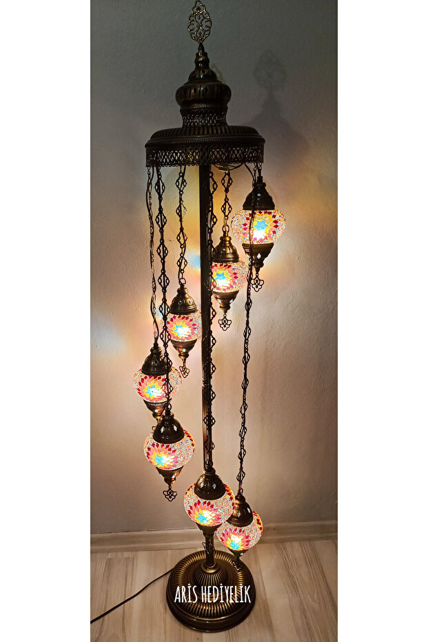 El Yapımı Otantik Mozaik Lambader 7'li - 2