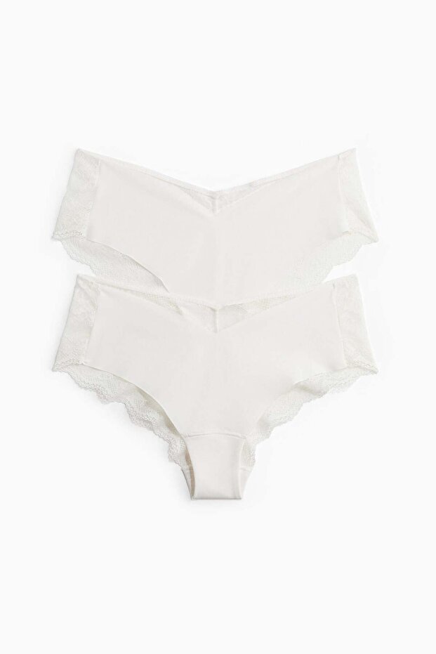 2-pack microfibre and lace hipster briefs