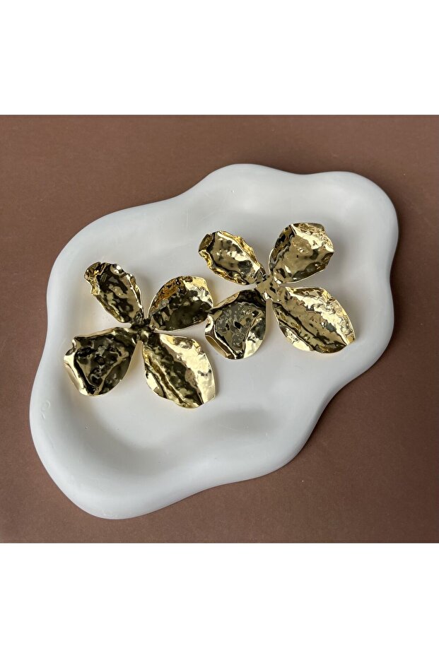 أقراط كبيرة بنمط أوراق الشجر - 3