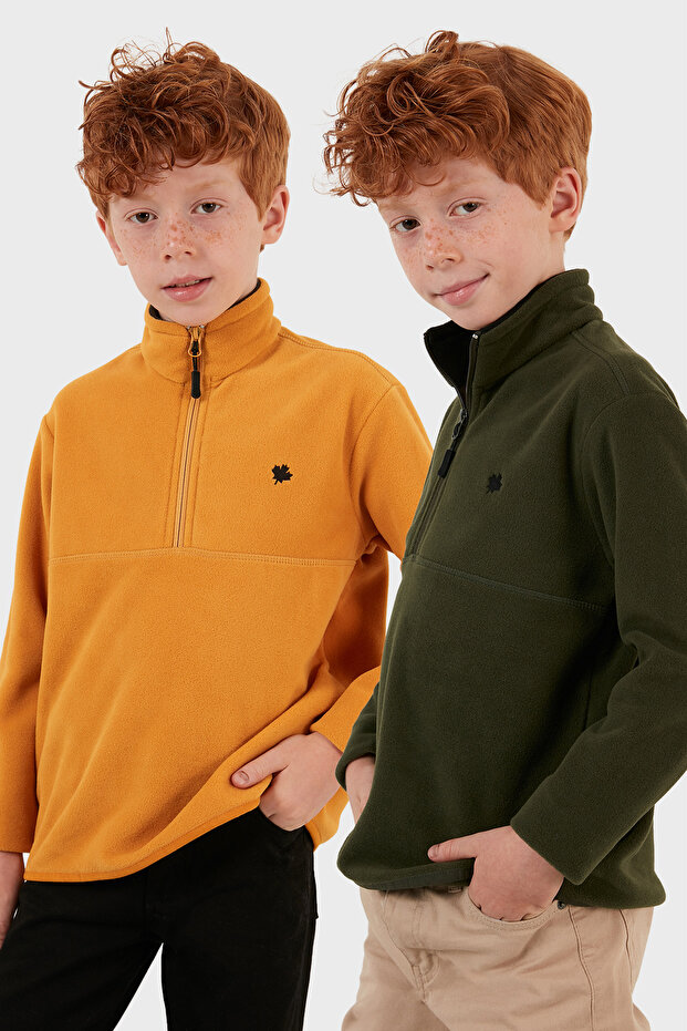 Soft Textured Zippered Stand Collar Ribbed 2-Pack Fleece Children's Polar 5905002S2