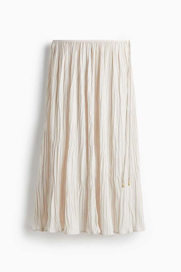 Crinkled twill skirt