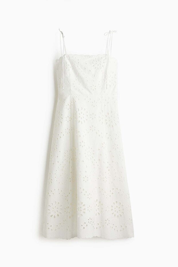 Tie-strap broderie anglaise dress