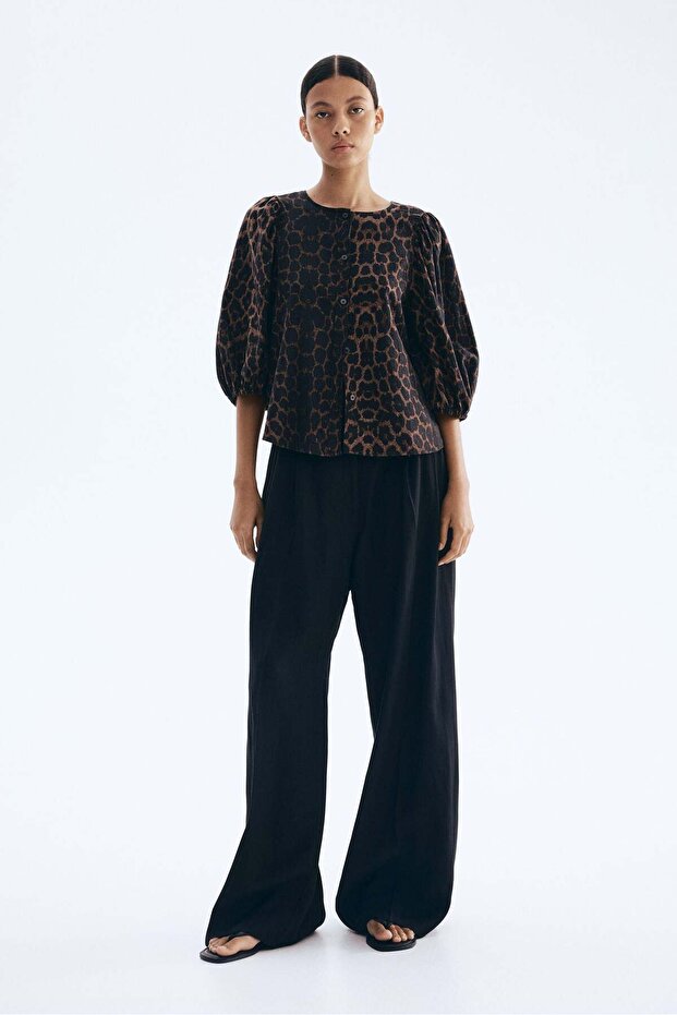 بلوزة من مزيج الكتان - 5