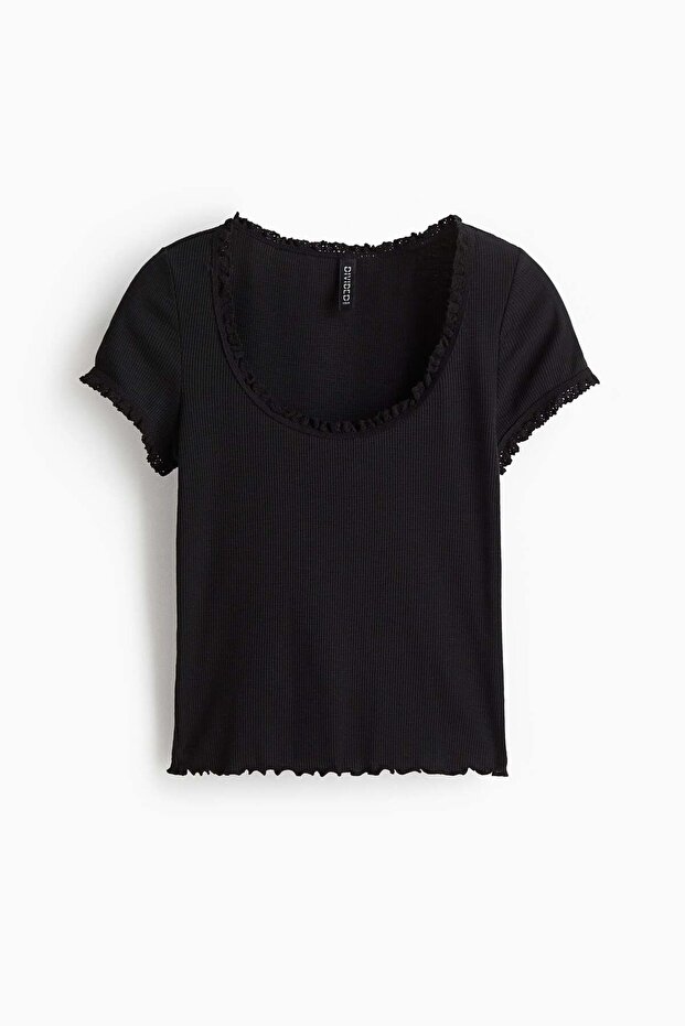 Lace-trimmed top