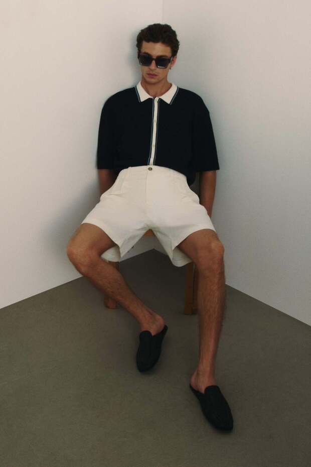 Relaxed Fit Linen-blend shorts