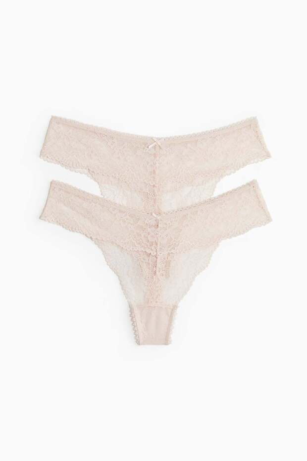 2-pack lace thong briefs