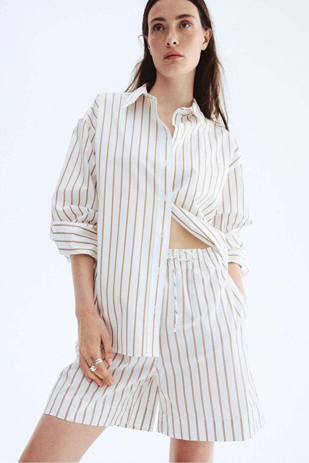 Cotton drawstring shorts - 1