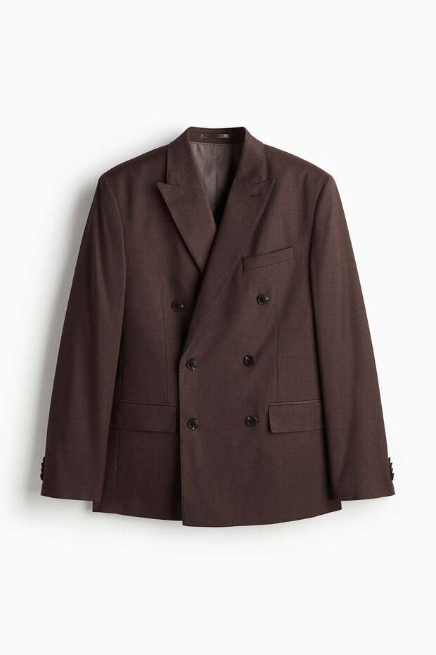 سترة مزدوجة الصدر بقصّة عادية - 5