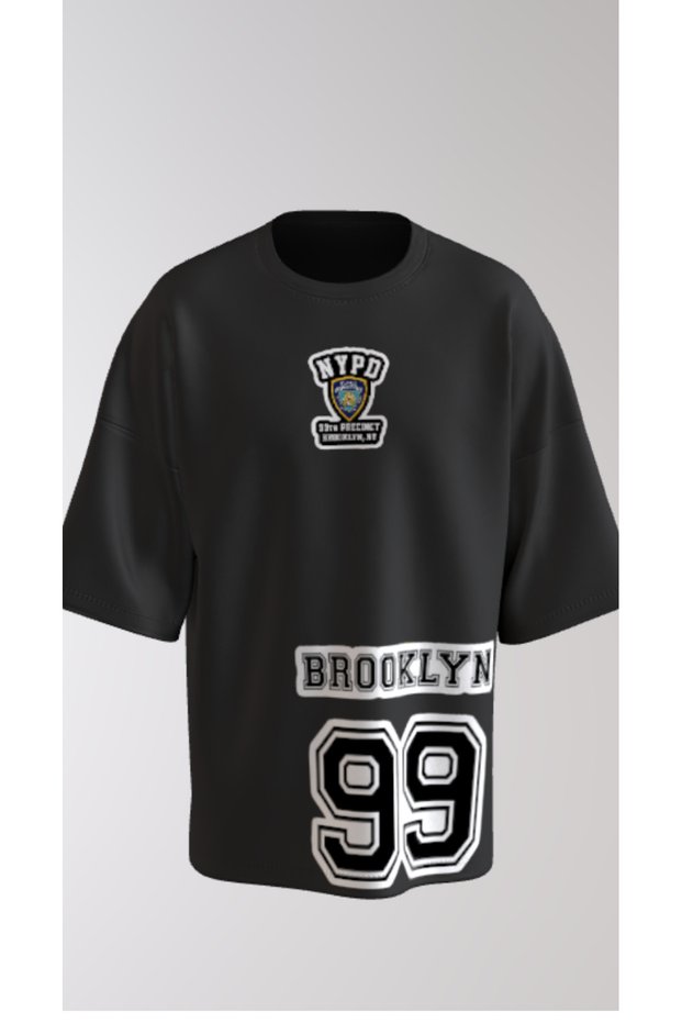 Oversize Unisex Cotton T-Shirt – Brooklyn Print