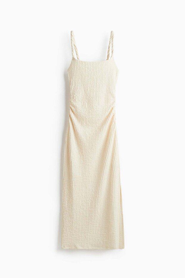 Textured jersey midi dress
