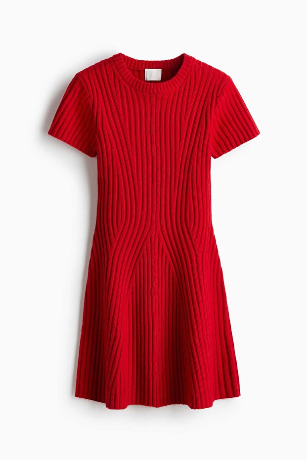 Rib-knit dress