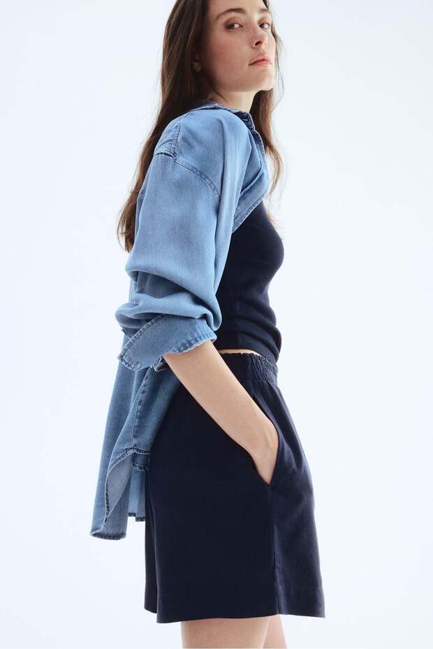 شورت من مزيج الكتان - 2