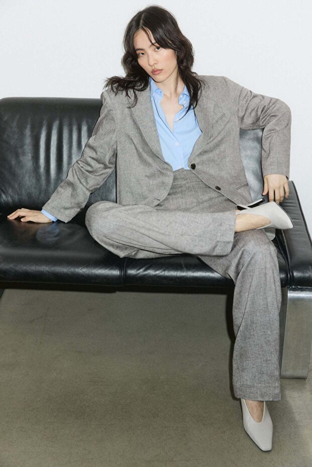 Linen-blend blazer - 2