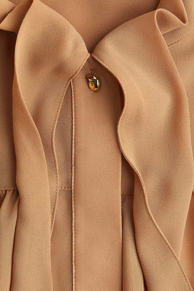 بلوزة شيفون بياقة مقوسة - 1