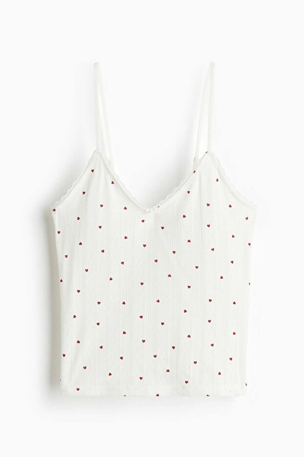 Pointelle strappy top
