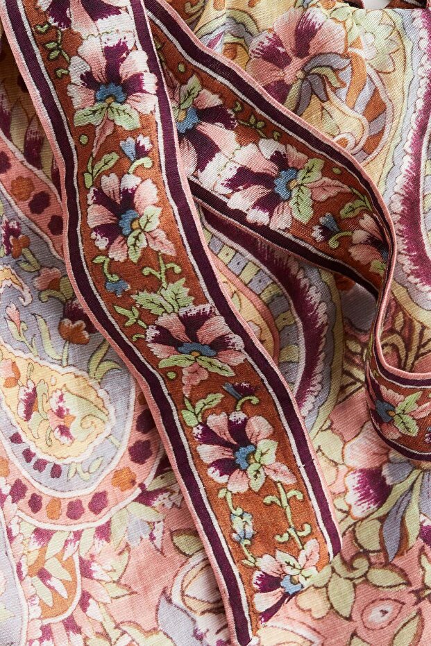 بلوزة قصيرة من مزيج الكتان - 2