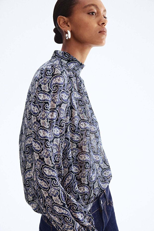 بلوزة بياقة قائمة - 5