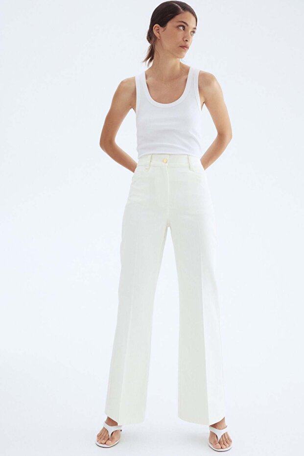 بنطلون واسع من قماش التويل - 5