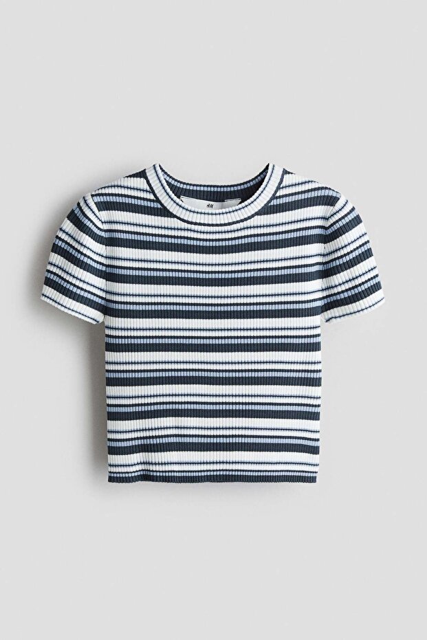 Short rib-knit top