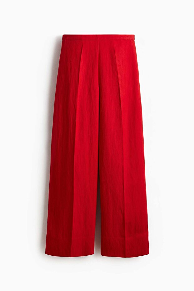 Wide twill trousers