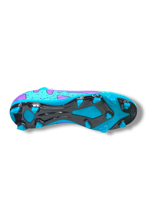 Mercurıal Çoraplı Unisex Halısaha & Çimsaha Krampon Turkuaz Mor Desenli - 5