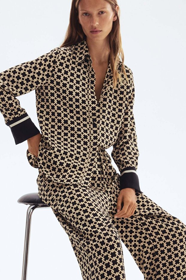 Patterned drawstring trousers - 2