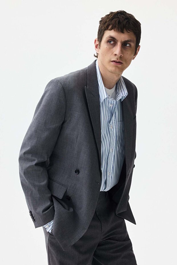 سترة قصة مريحة بأزرار على الجهتين - 6