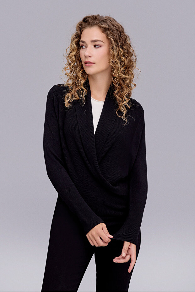 228 TRİKO CEKET SİYAH - 2