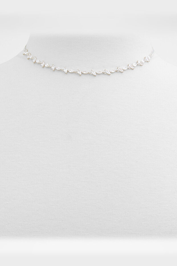 ETOARI - Kadın Gümüş-Şeffaf Multi Kolye - 2