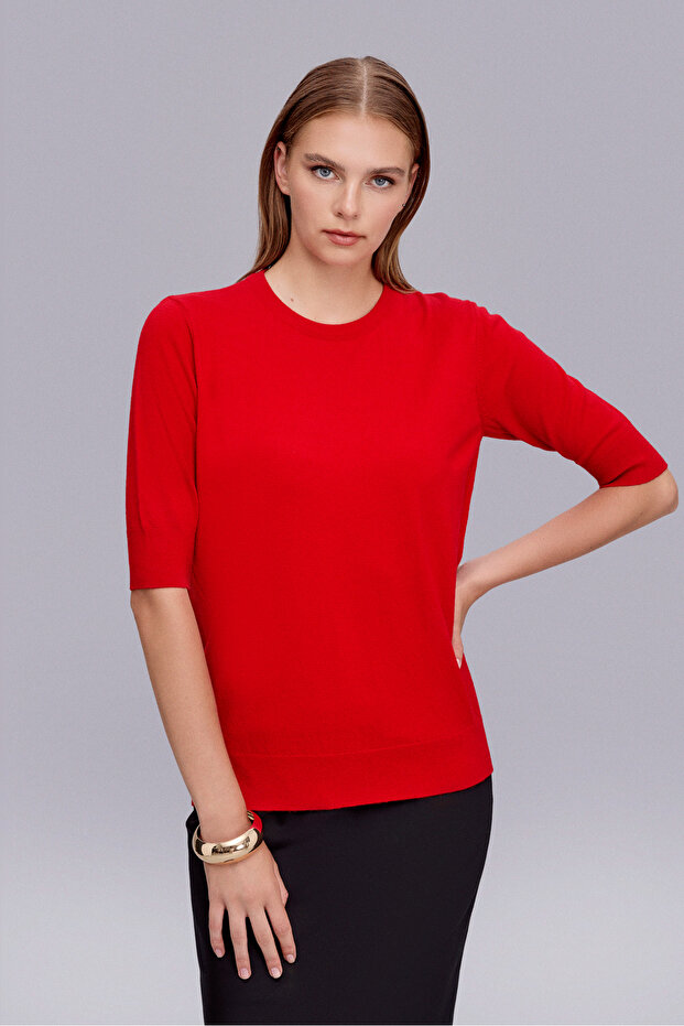 231 TRİKO BLUZ KIRMIZI - 2