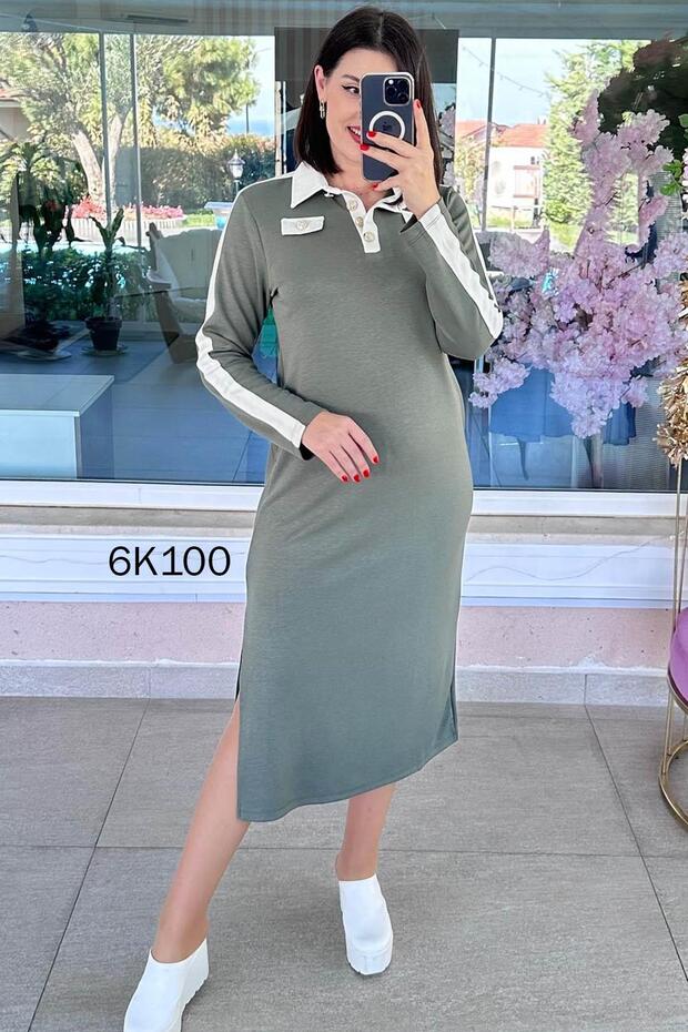 Polo Neck Modal Dress 6K100