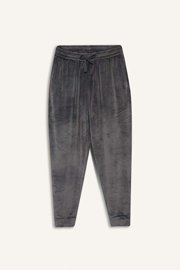 Regular Fit Cepli Kadife Pijama Altı F4672AX25WN - 7