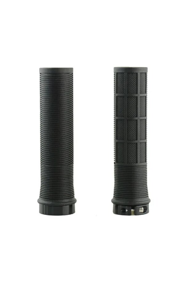 Black TPR Bicycle Grips Integrated Bicycle Handlebar Grips Aluminum Alloy Lock on Bicycle Handles No