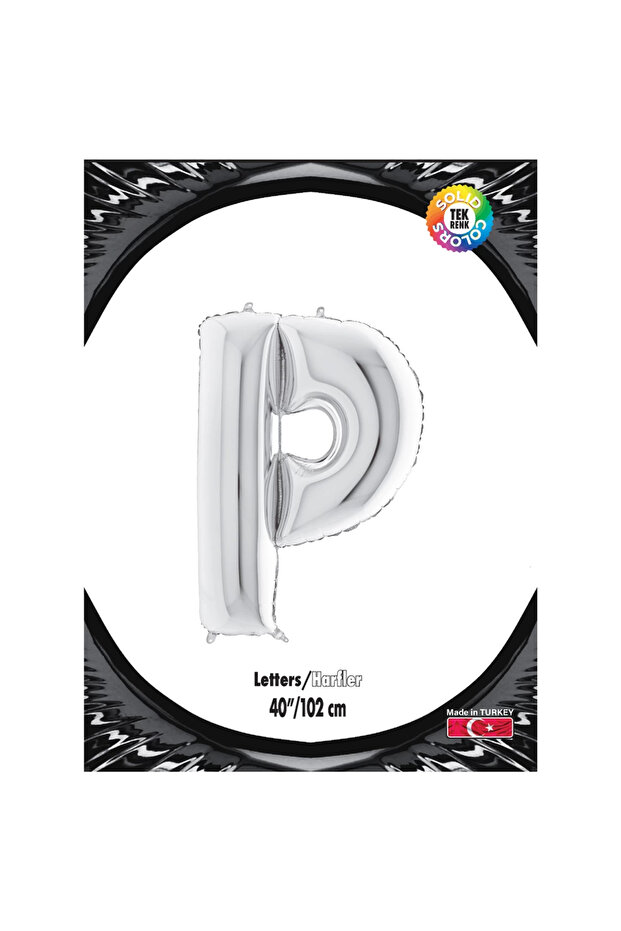 P Letter Silver Foil Balloon 40