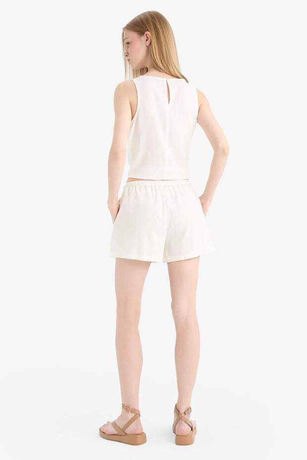 Coool Regular Fit Normal Bel Kısa Paça Keten Karışımlı Şort D8008AX25HS - 6