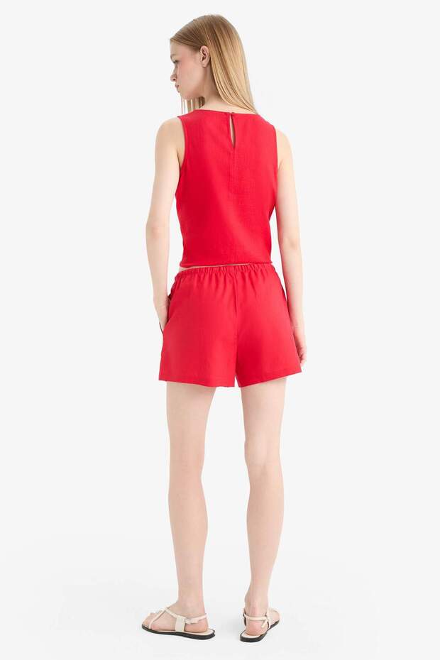 Coool Regular Fit Normal Bel Kısa Paça Keten Karışımlı Şort D8008AX25HS - 5