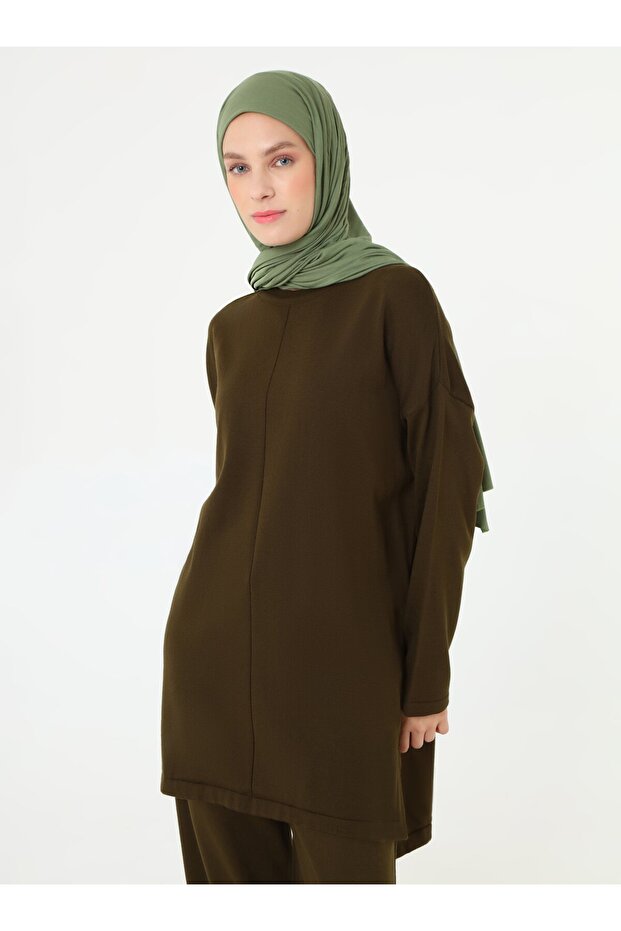 Triko Basic Tunik & Pantolon Takım - Haki - - 3