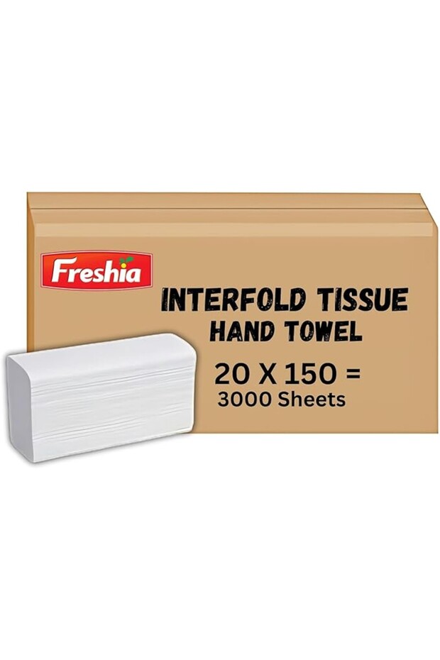 Interfold Tissue Paper 20 Pack | 150 Sheets per Packet (3000 Total Sheets)