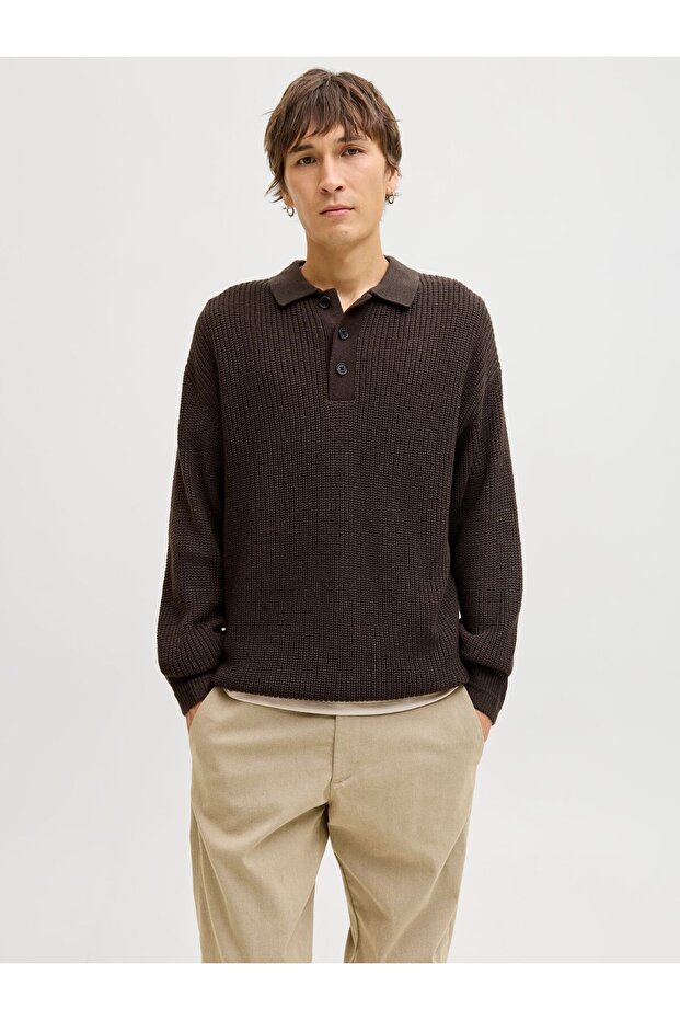 Gestricktes Polo Einfarbig Gestricktes Polo - 1