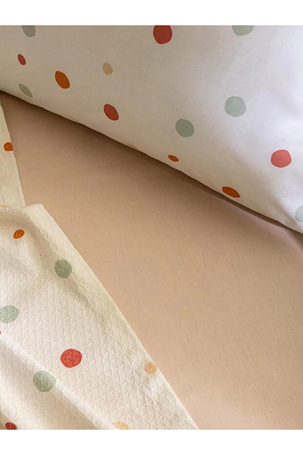 Puantiye Desenli Pamuklu Tek Kişilik Çocuk Pike Takımı (S2) - 5