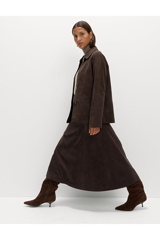 Süet Dokulu Maxi Etek - 4